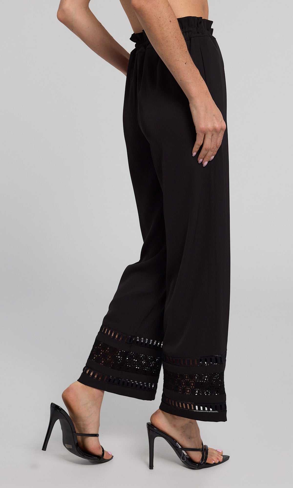 Rosa Lace Combo Pant | Black