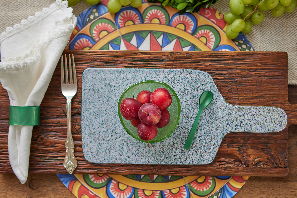 Mini Glass Rectangle Cheese Trays | White | Set of 4