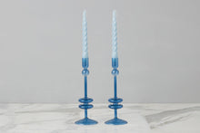 Glass Candlestick | Sapphire | Medium | Set of 2