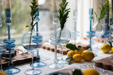 Glass Candlestick | Denim | Large | Set of 2