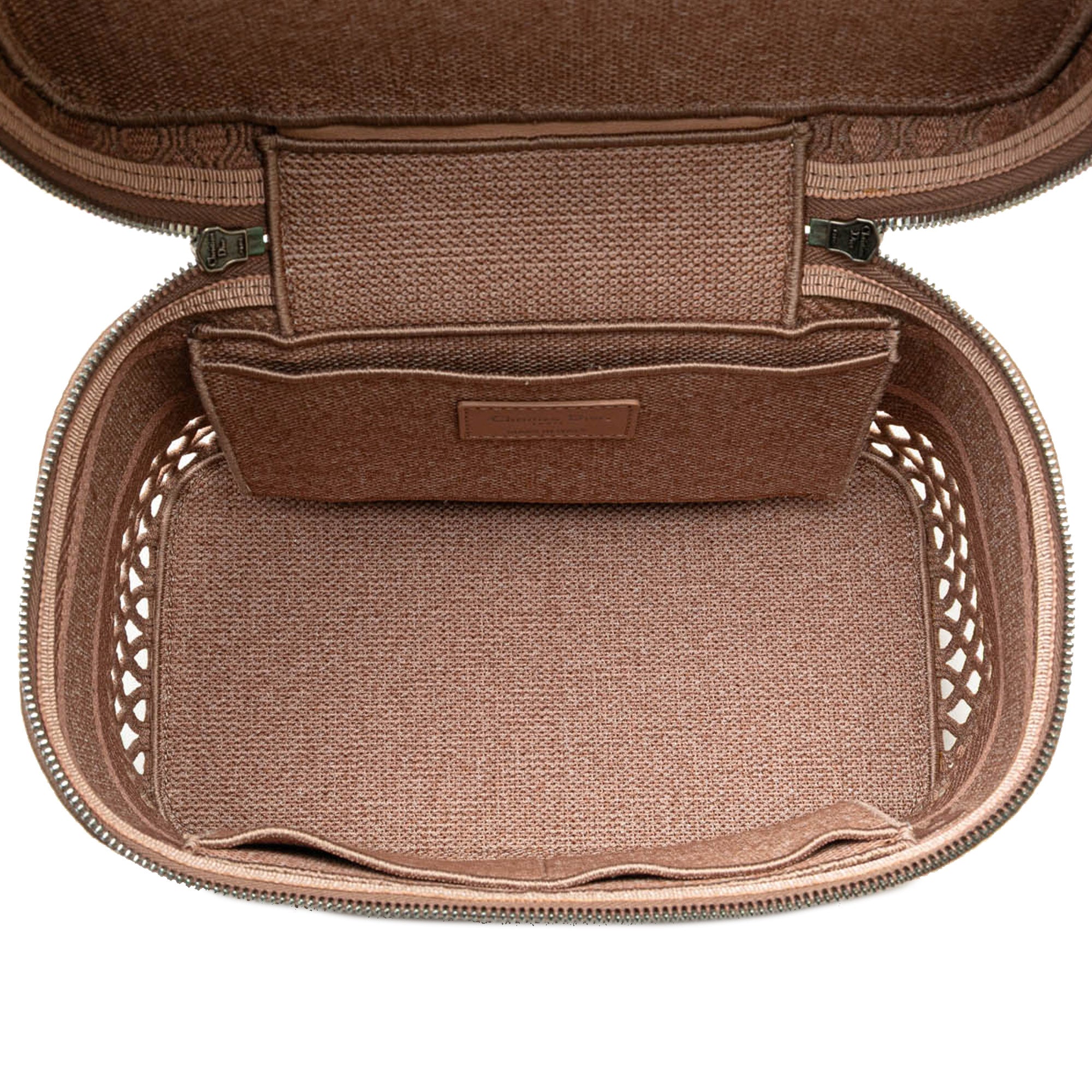 Dior | Pre-Owned Mesh Embroidered Diortravel Vanity Case | Pink