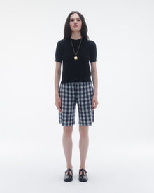 Womens | Gingham Bermuda Short | Midnight Combo