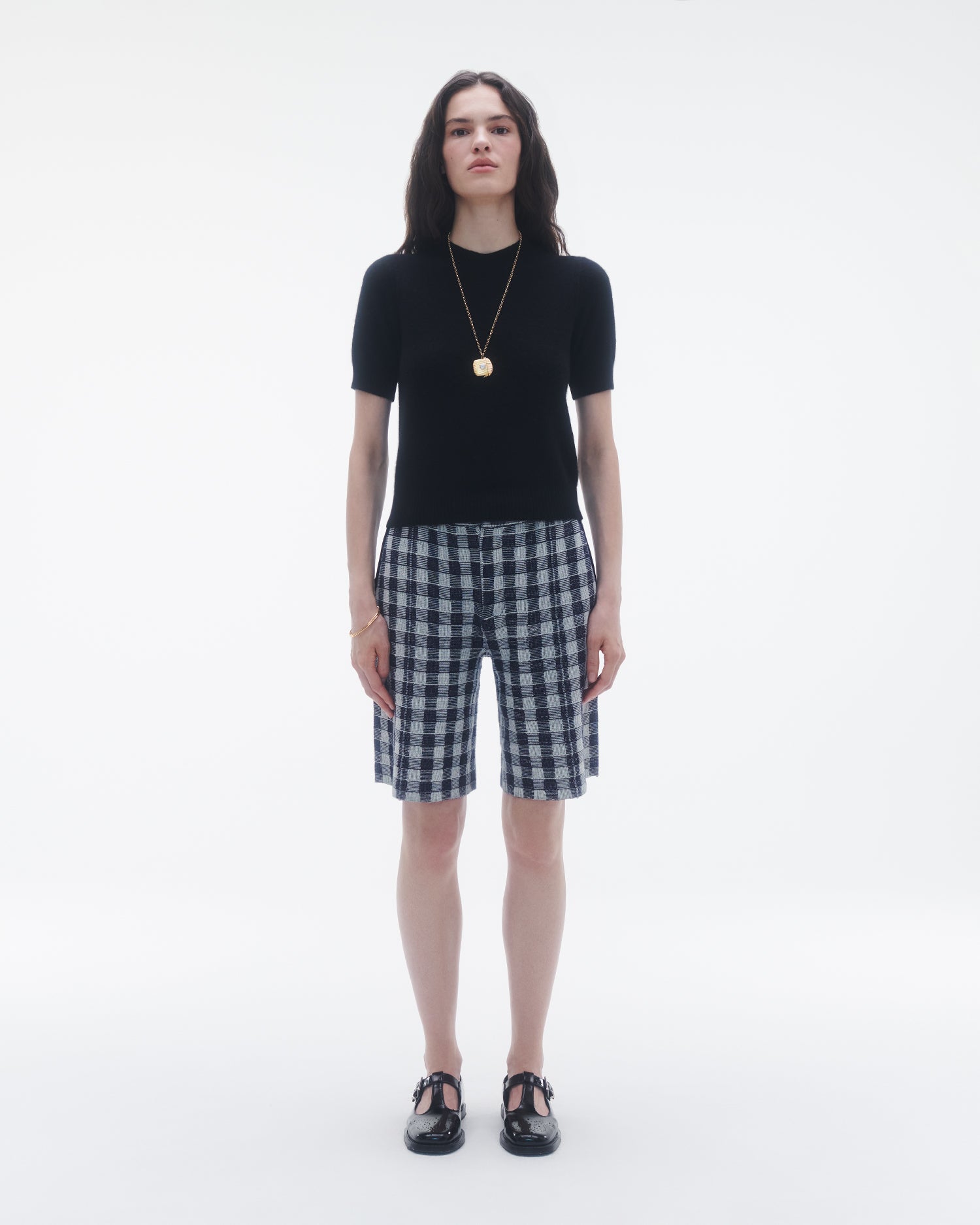 Womens | Gingham Bermuda Short | Midnight Combo