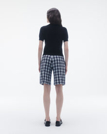 Womens | Gingham Bermuda Short | Midnight Combo
