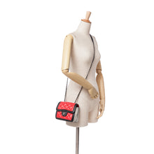 Chanel | Pre-Owned Mini Square Lambskin Graphic Flap Crossbody | Red/BlackBlack