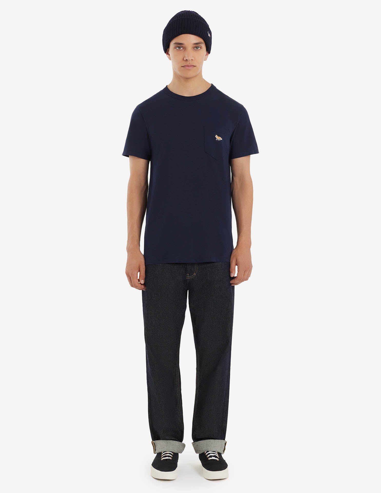 Mens | Baby Fox Patch Pocket Tee-Shirt | Navy
