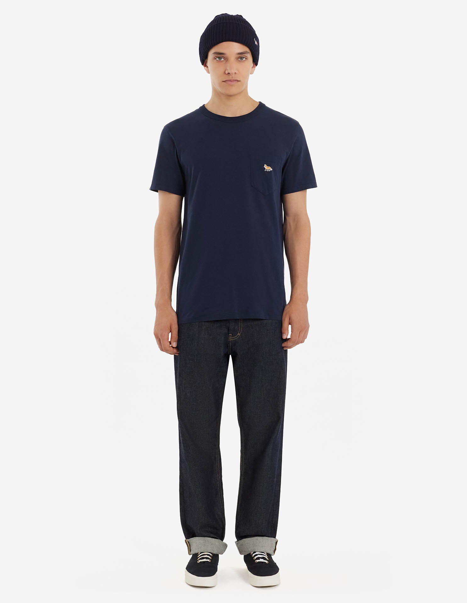 Mens | Baby Fox Patch Pocket Tee-Shirt | Navy