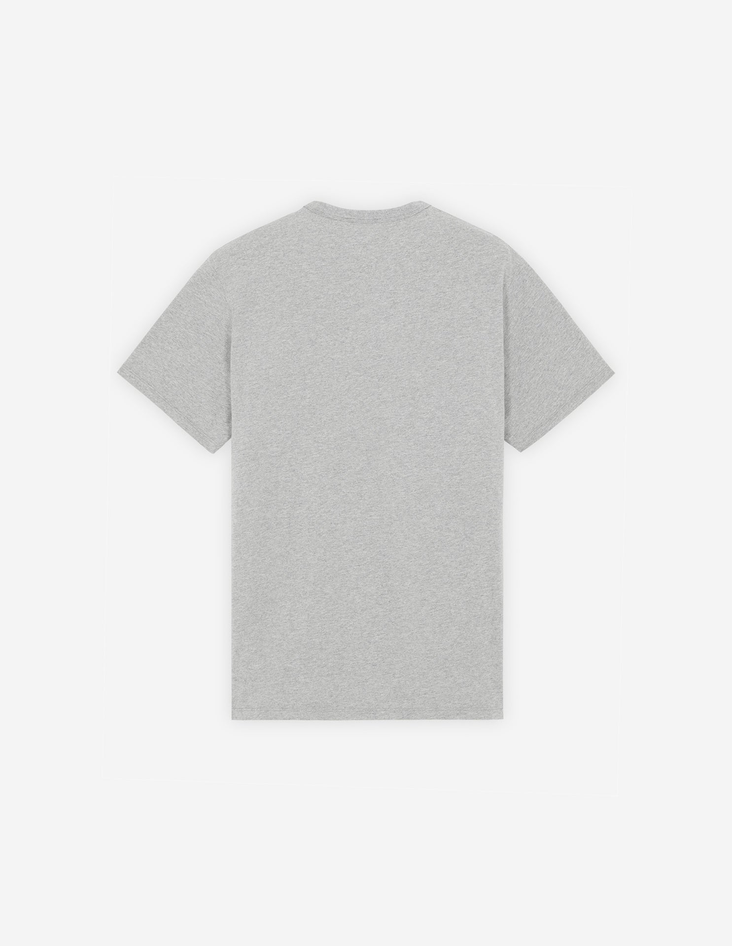 Mens | Grey Fox Head Patch Short-Sleeve Classic Cotton Tee-Shirt | Grey Melange