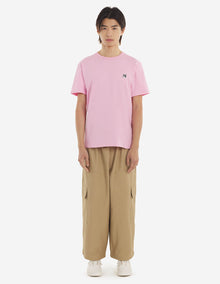 Mens | Grey Fox Head Patch Short-Sleeve Classic Cotton Tee-Shirt | Dusty Rose