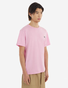 Mens | Grey Fox Head Patch Short-Sleeve Classic Cotton Tee-Shirt | Dusty Rose