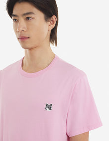 Mens | Grey Fox Head Patch Short-Sleeve Classic Cotton Tee-Shirt | Dusty Rose