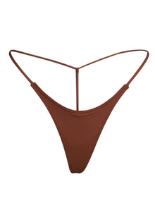 G Money Thong Bikini Bottom | Skinny Dip Brown