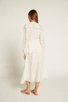 GINIA Silk Luca Wrap Skirt Ivory