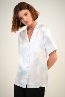 GINIA Silk Camp Shirt Cascade