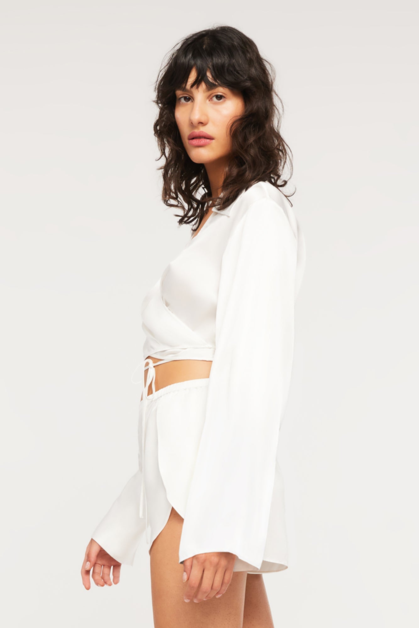 Karli Wrap Shirt | Bright Ivory