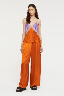 GINIA Amelia Pant in Sunset 19 Momme Silk