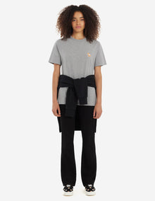 Unisex | Chillax Fox Patch Short-Sleeve Classic Short Tee-Shirt | Grey Melange