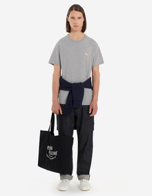 Unisex | Chillax Fox Patch Short-Sleeve Classic Short Tee-Shirt | Grey Melange