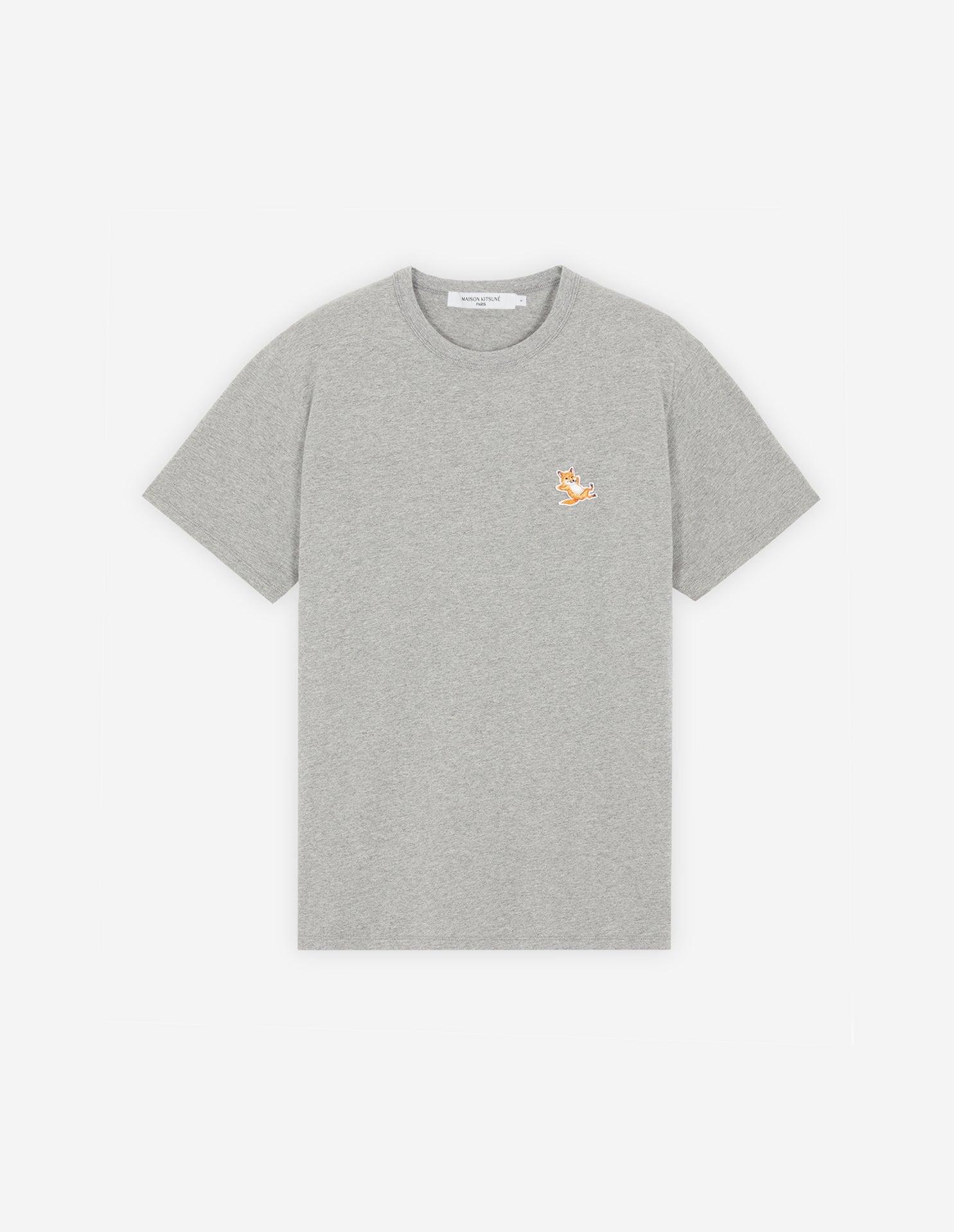 Unisex | Chillax Fox Patch Short-Sleeve Classic Short Tee-Shirt | Grey Melange