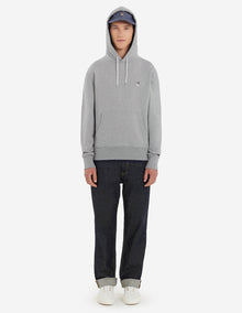 Unisex | Grey Fox Head Patch Classic Cotton Fleece Hoodie | Grey Melange