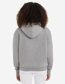 Unisex | Grey Fox Head Patch Classic Cotton Fleece Hoodie | Grey Melange