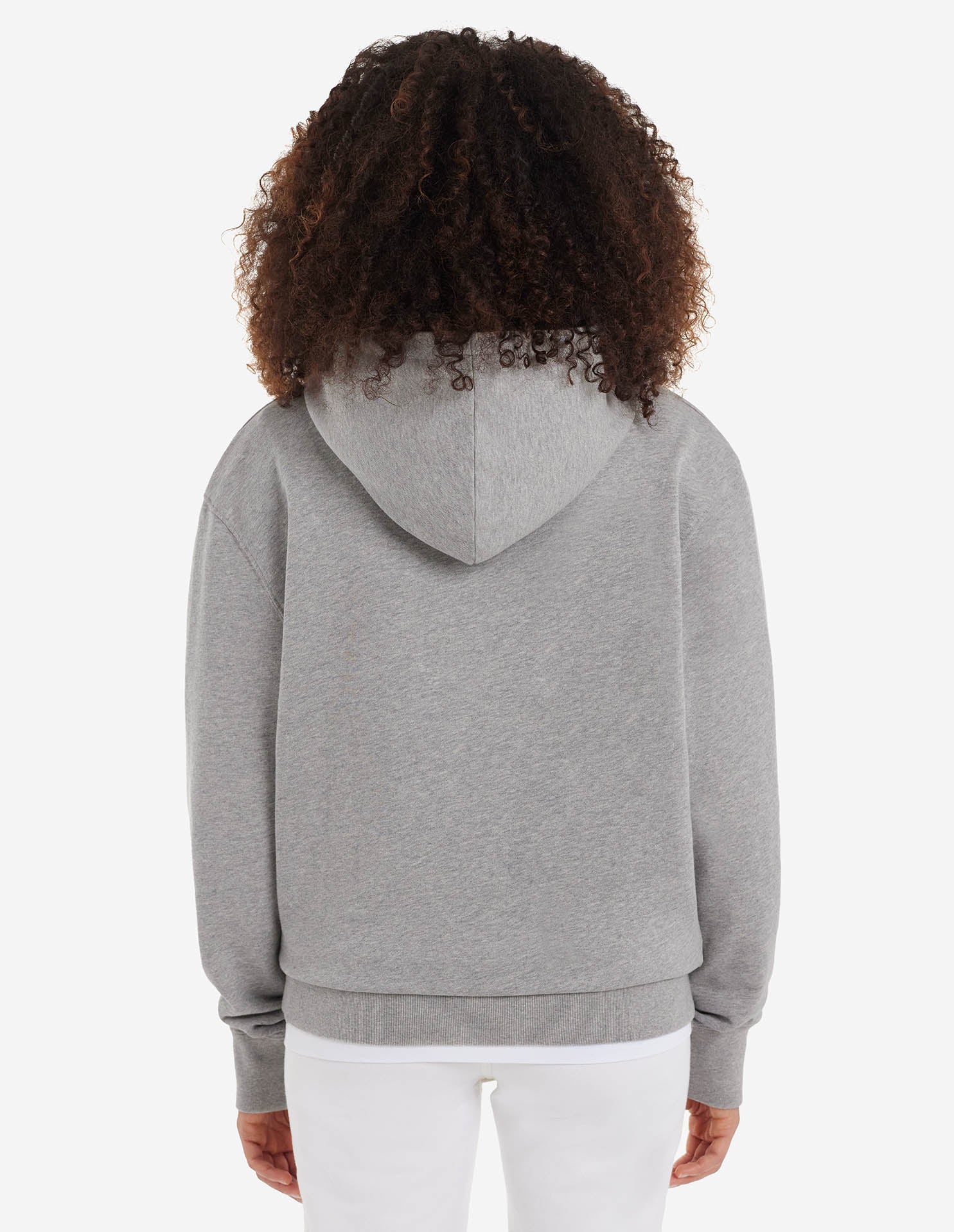 Unisex | Grey Fox Head Patch Classic Cotton Fleece Hoodie | Grey Melange