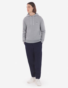 Unisex | Grey Fox Head Patch Classic Cotton Fleece Hoodie | Grey Melange