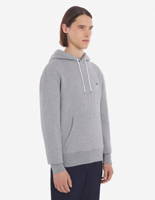 Unisex | Grey Fox Head Patch Classic Cotton Fleece Hoodie | Grey Melange