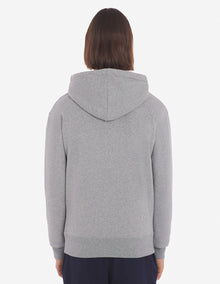 Unisex | Grey Fox Head Patch Classic Cotton Fleece Hoodie | Grey Melange