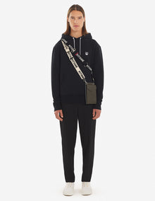 Unisex | Grey Fox Head Patch Classic Cotton Fleece Hoodie | Black