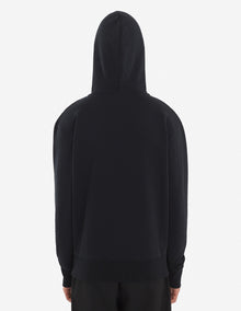 Unisex | Grey Fox Head Patch Classic Cotton Fleece Hoodie | Black