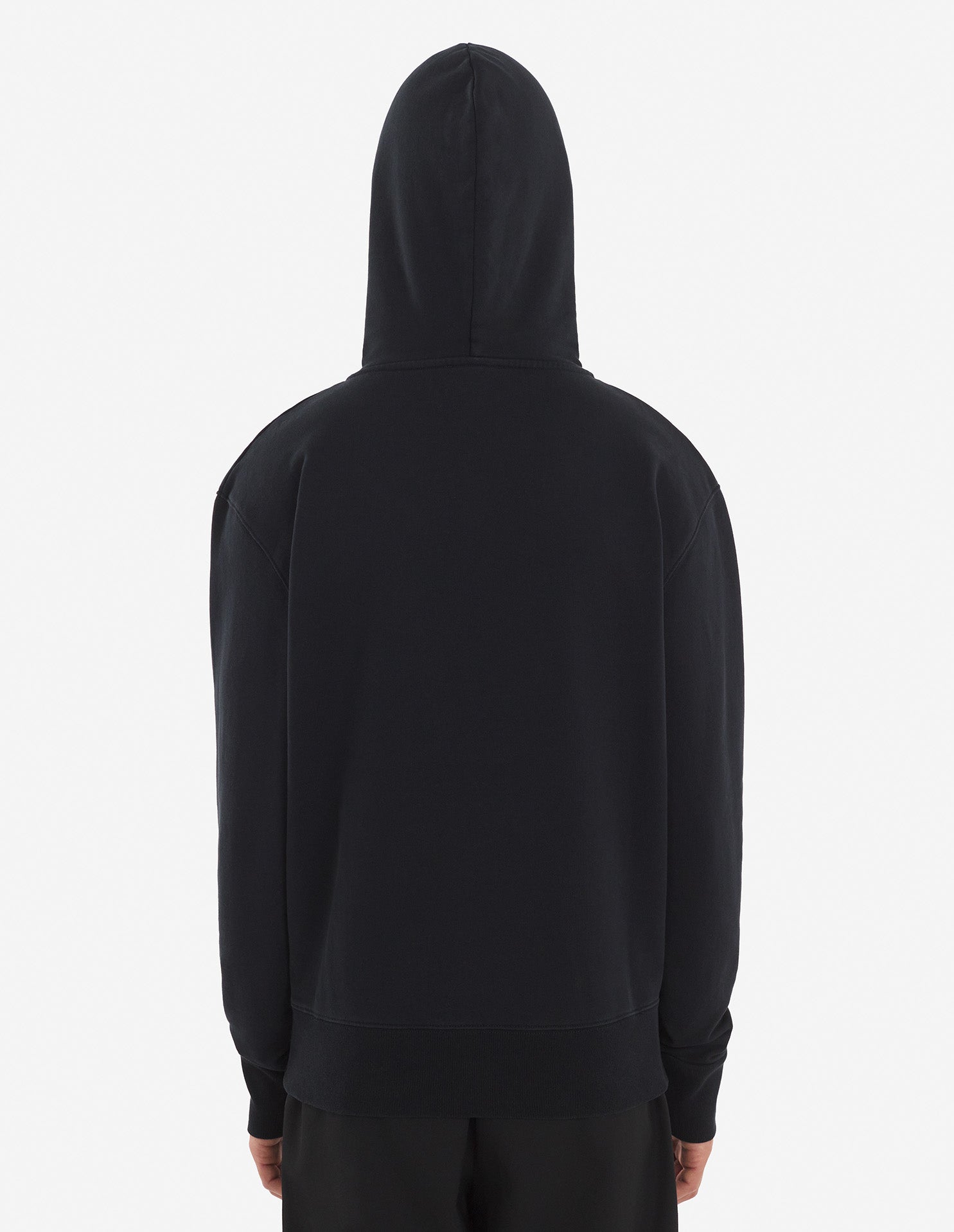 Unisex | Grey Fox Head Patch Classic Cotton Fleece Hoodie | Black