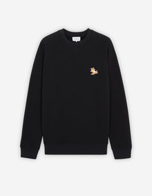 Unisex | Chillax Fox Patch Classic Cotton Fleece Sweatshirt | Black