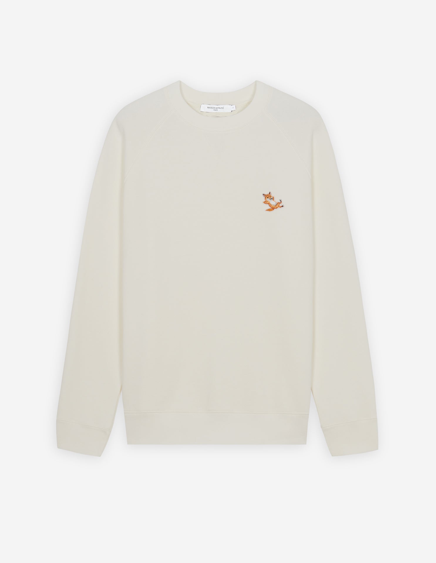 Unisex | Chillax Fox Patch Classic Cotton Fleece Sweatshirt | Ecru