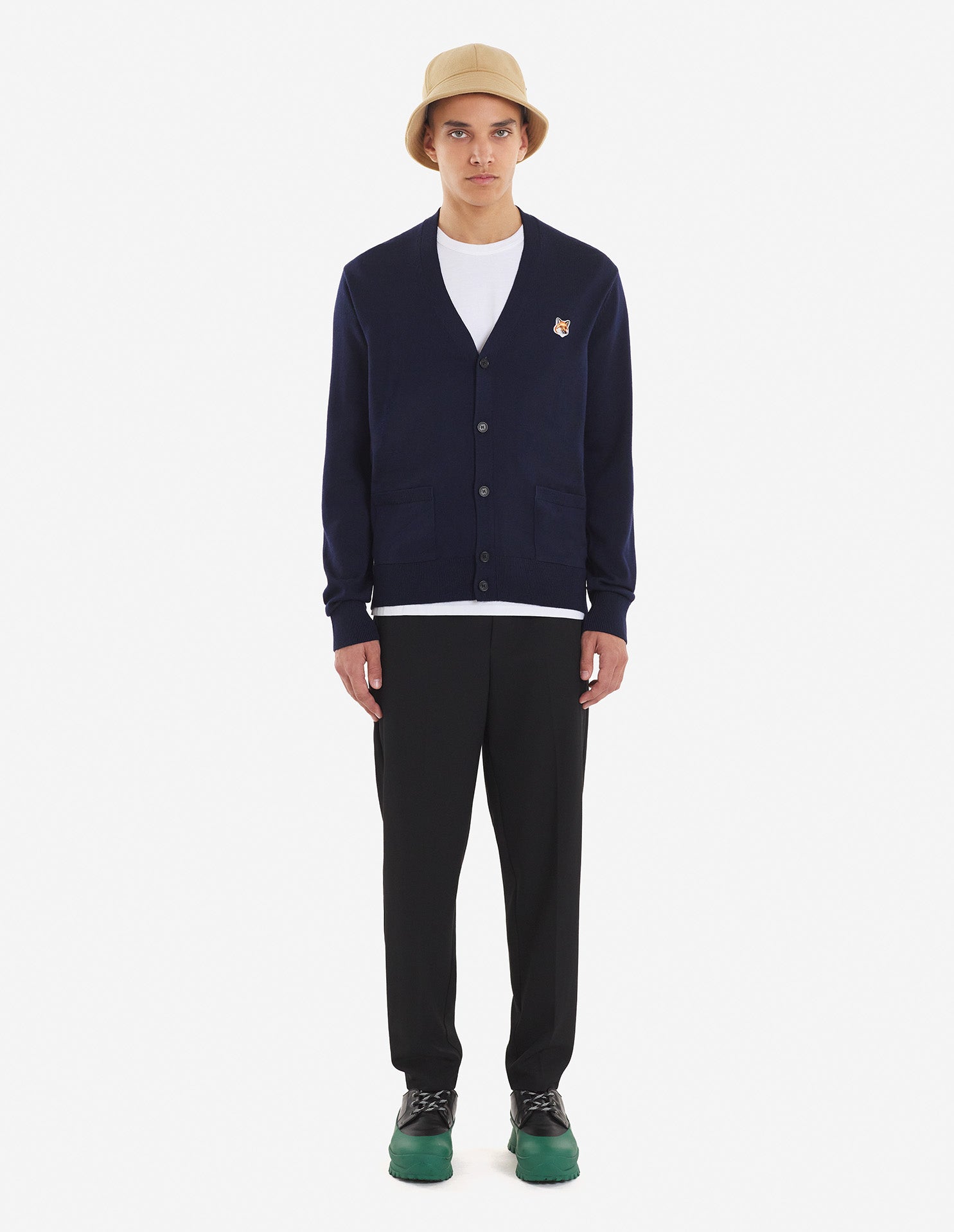 Unisex | Fox Head Patch Long-Sleeve Classic Cardigan | Navy