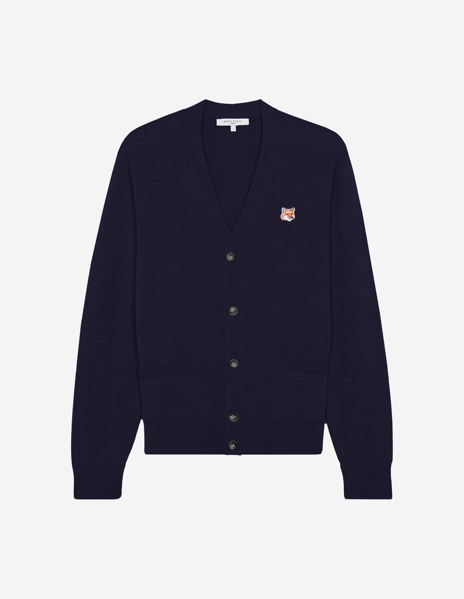 Unisex | Fox Head Patch Long-Sleeve Classic Cardigan | Navy
