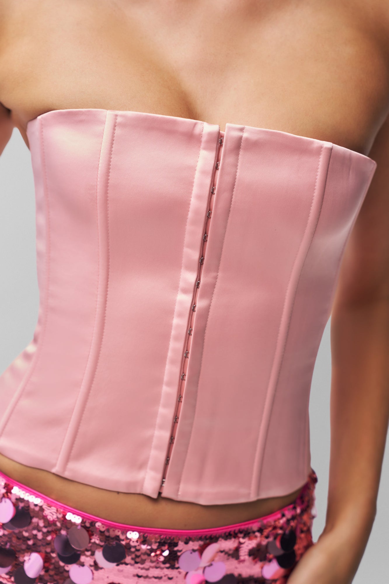 Womens | Satin Corset | Light Pink