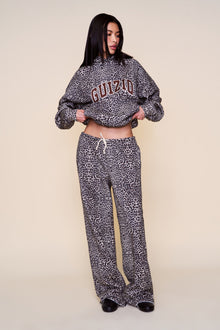 Womens | Drawstring Fleece Pant | Leopard