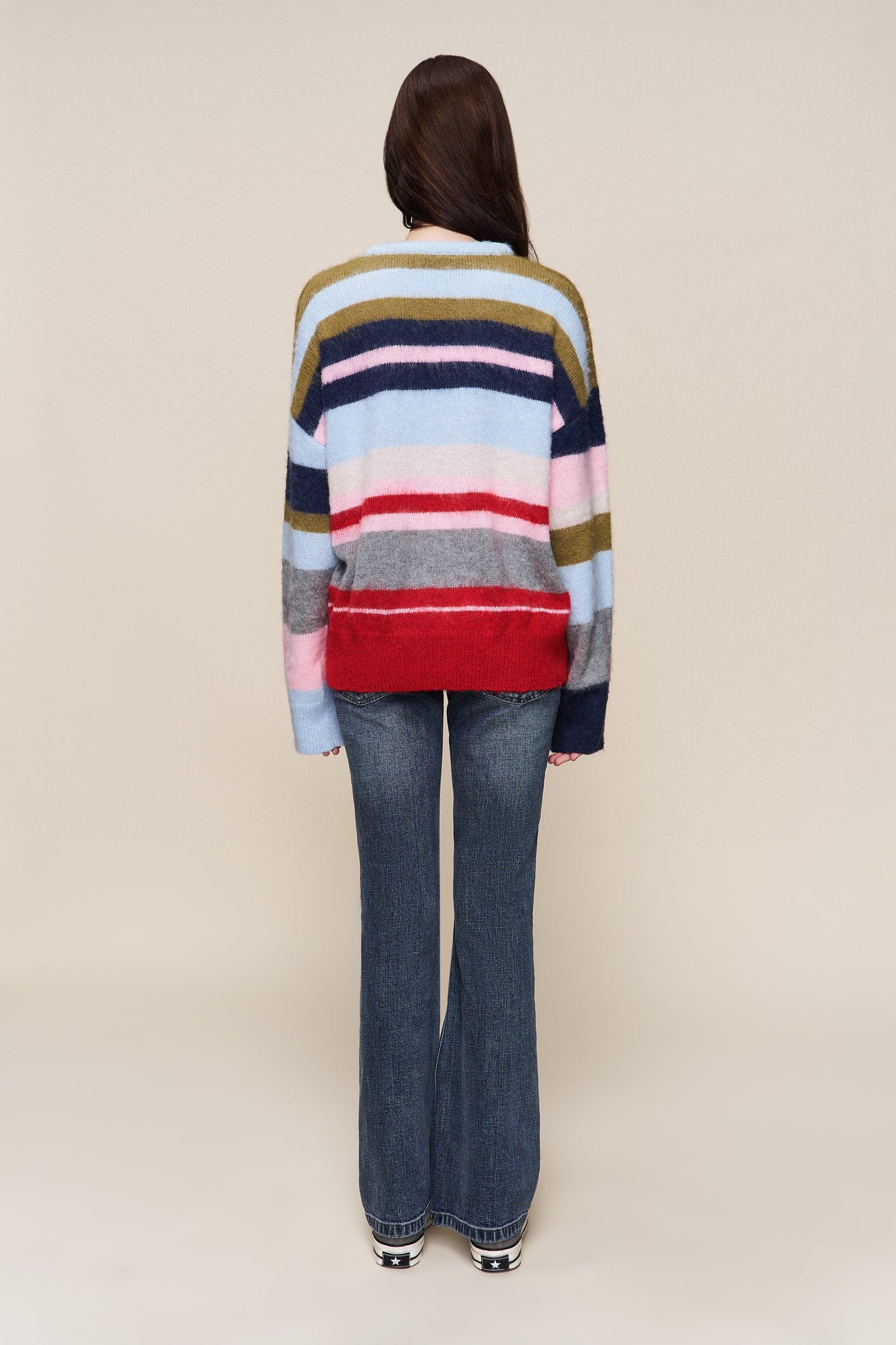 Womens | Hawley Oversized Stripe Wool Jumper | Blue