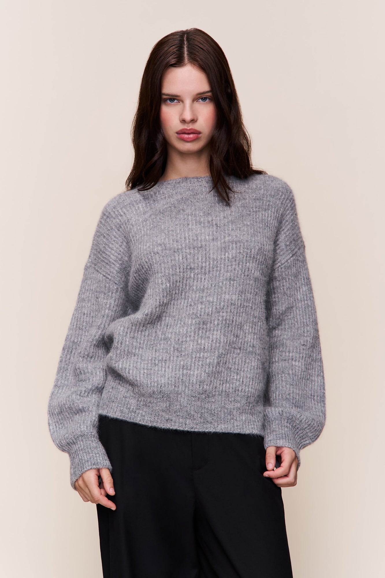 Womens | Bobbie Oversized Wool Jumper | Heather Grey