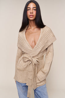 Womens | Tullia Slouchy Cardigan | Taupe