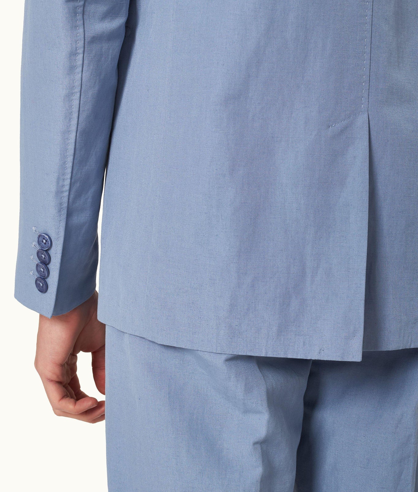 Garret Tailored Fit, Italian Made, Two-Button Unstructured Blazer | Springfield Blue
