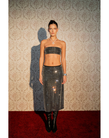 Geo Crystal Midi Skirt | Black