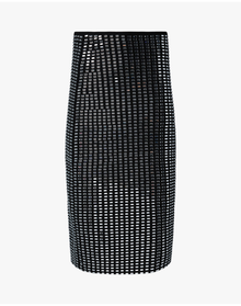 Geo Crystal Midi Skirt | Black