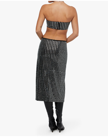 Geo Crystal Midi Skirt | Black