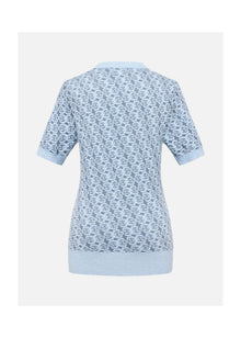 Geometric Textured Knit Sweater | Blue