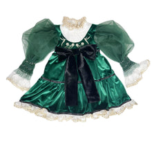 Girl | Aurora Royal Velour Dress | Green