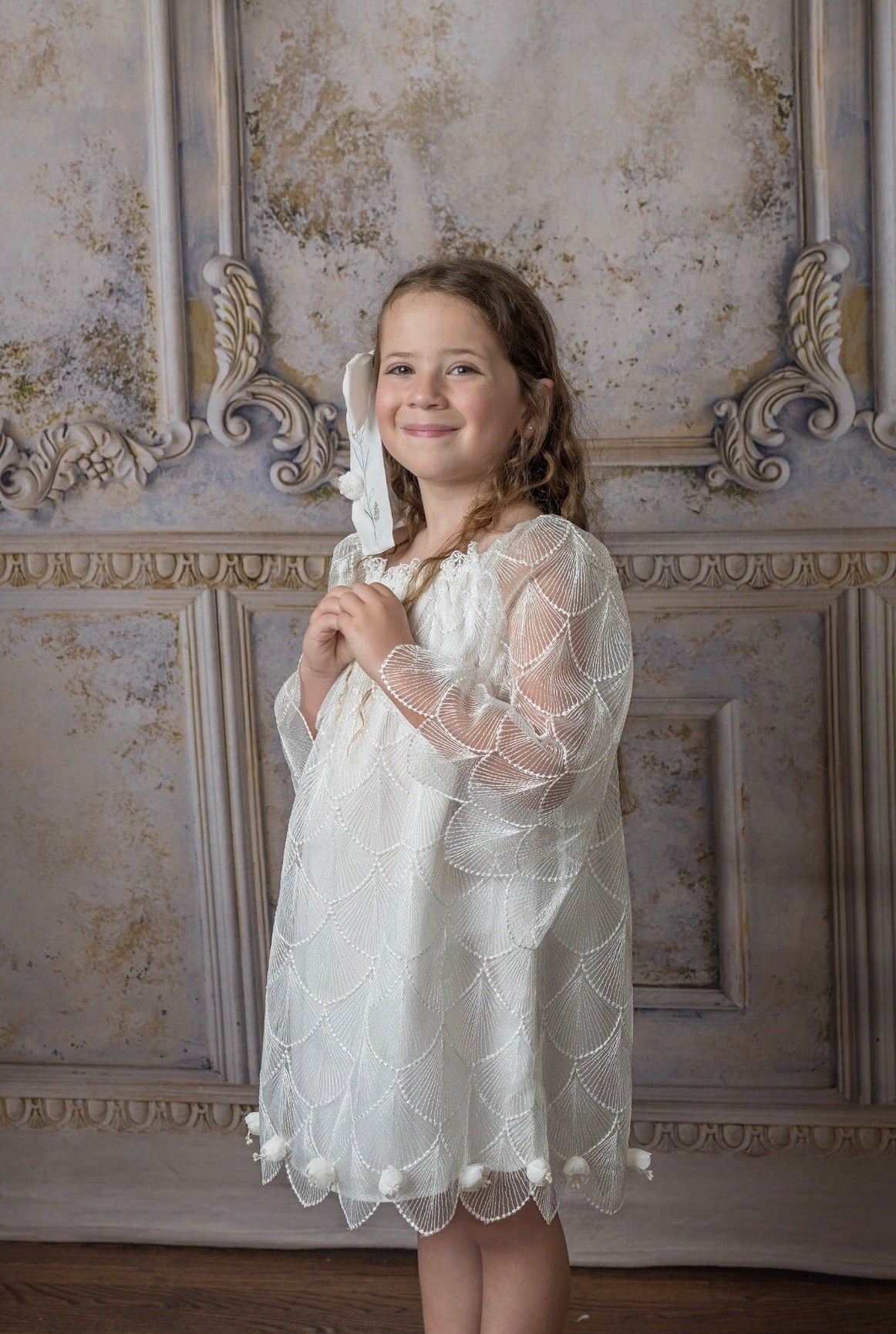 Girl | Faith Scallop Dress | White