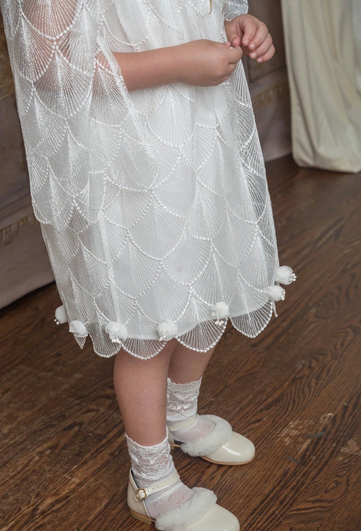 Girl | Faith Scallop Dress | White