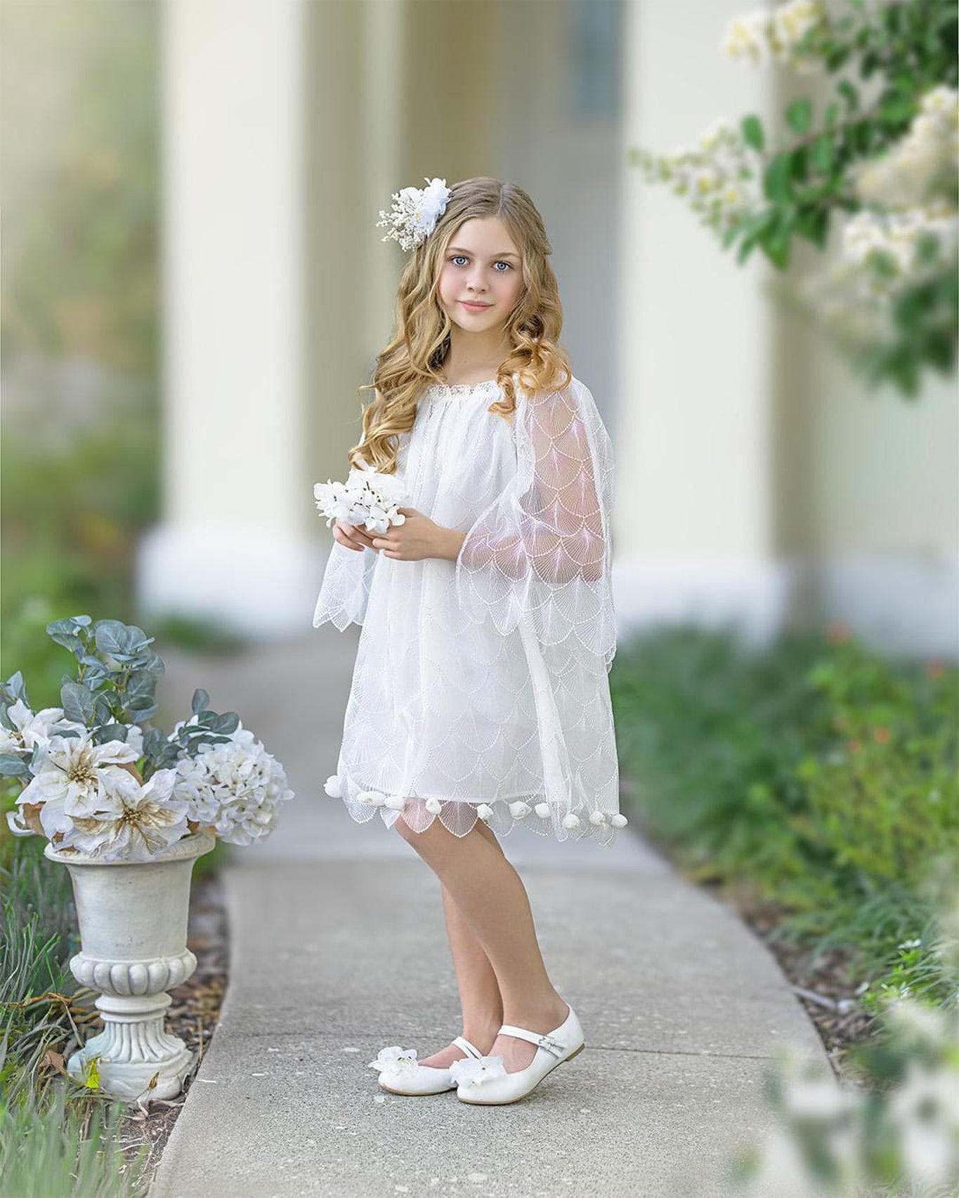 Girl | Faith Scallop Dress | White
